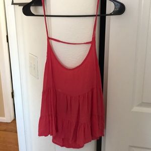 Pink backless tank top